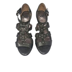 Sofft Olive Green Patent Sandals with studs Sz 5M